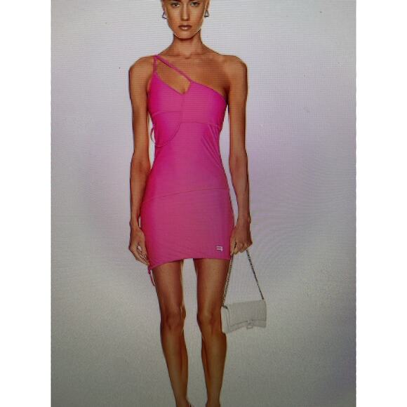 NWT Balenciaga cutout asymmetric 1 shoulder body con mini dress 38 - Picture 1 of 12